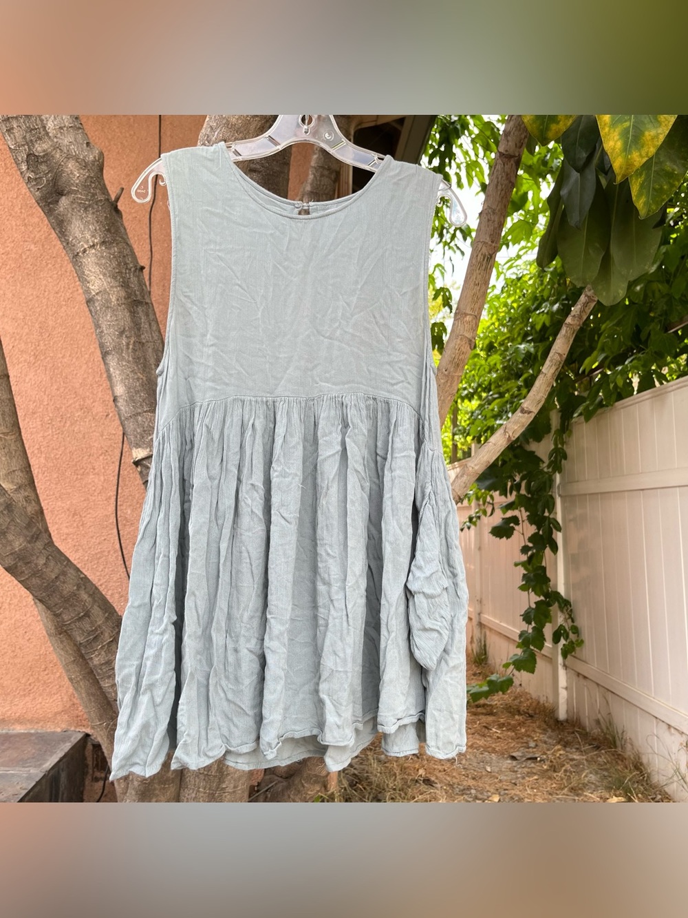 Urban Outfitters Sage Green Babydoll Mini Dress - Picture 2 of 11